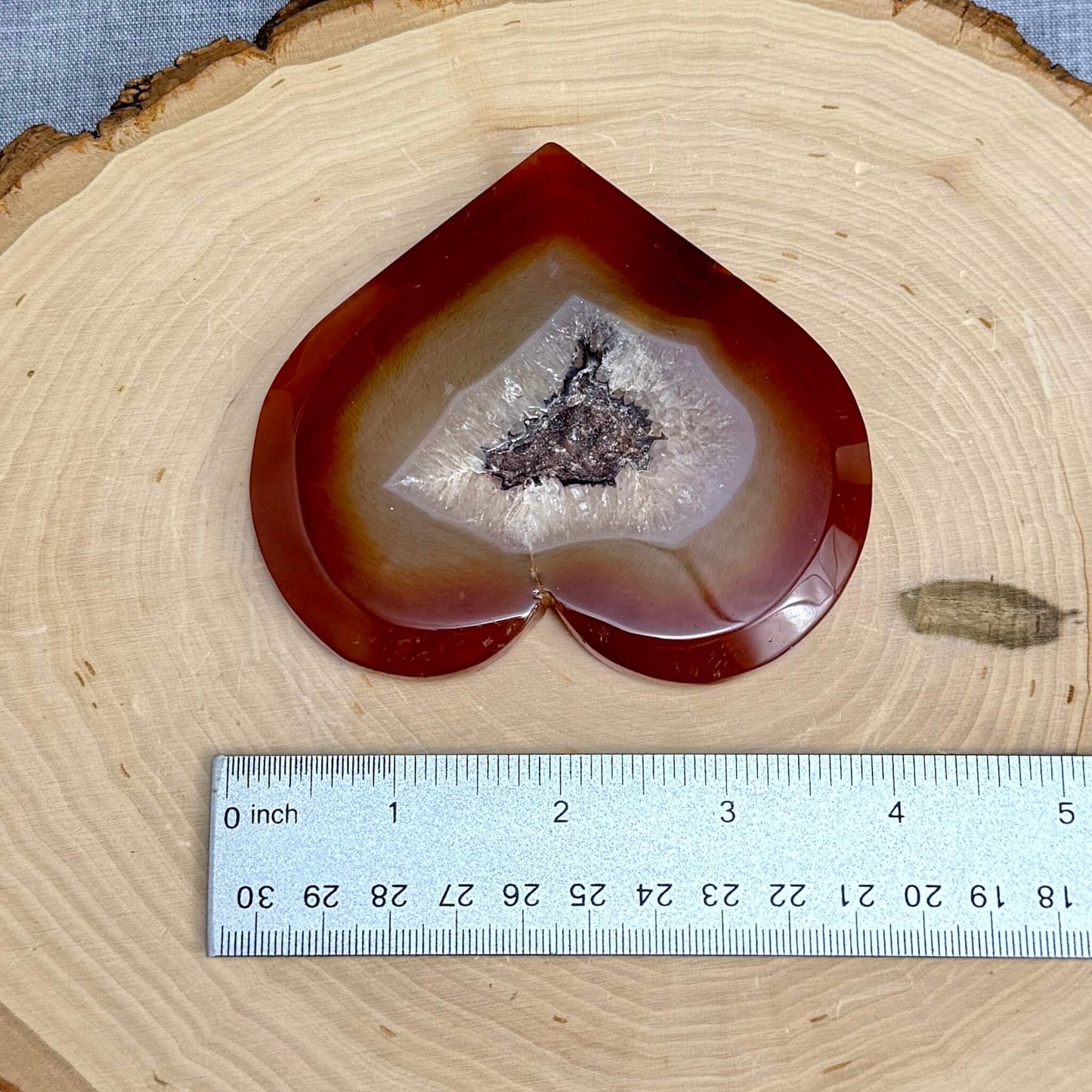 Drusy Carnelian Heart Carving B - Itsy's Crystal Cove LLC