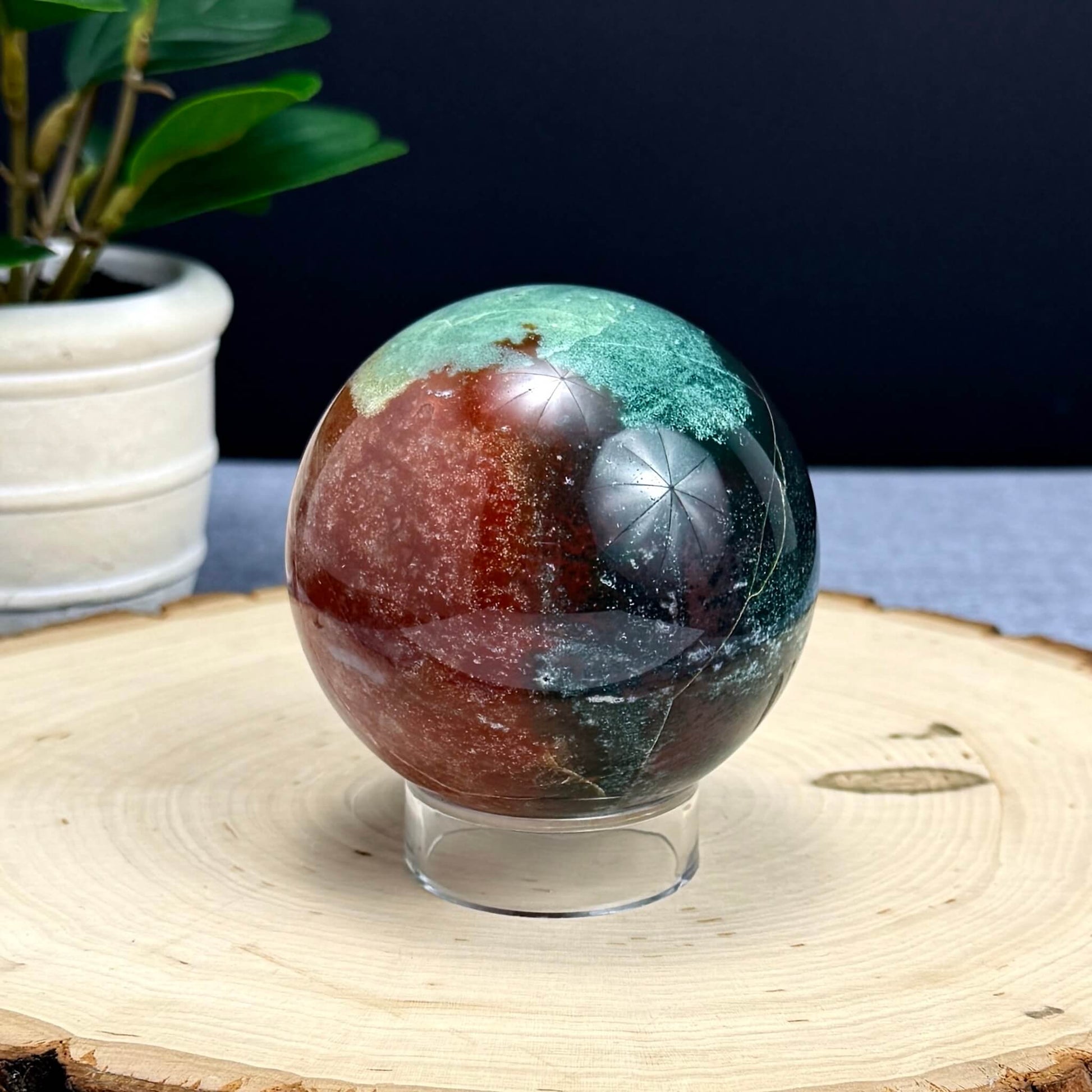 Sea Jasper Sphere, 2.97 in. - Itsy's Crystal Cove LLC