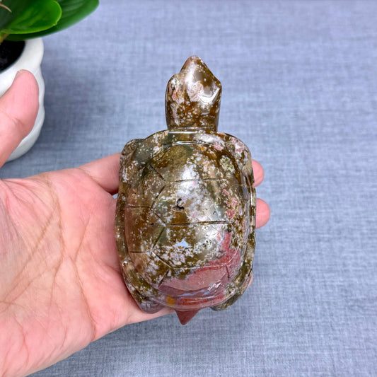 Sea Jasper Turtle Carving - Itsy's Crystal Cove LLC