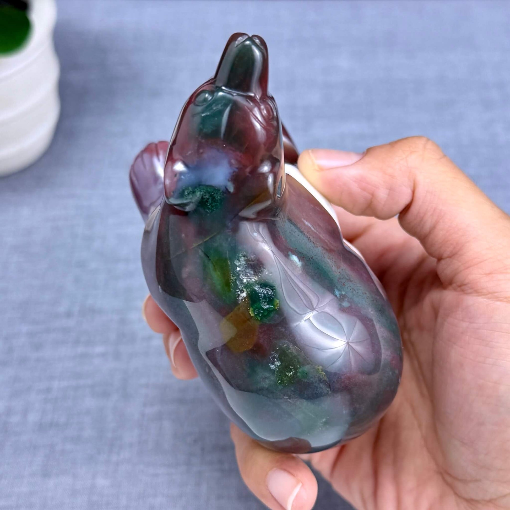 Sea Jasper Polar Bear Carving - Itsy's Crystal Cove LLC