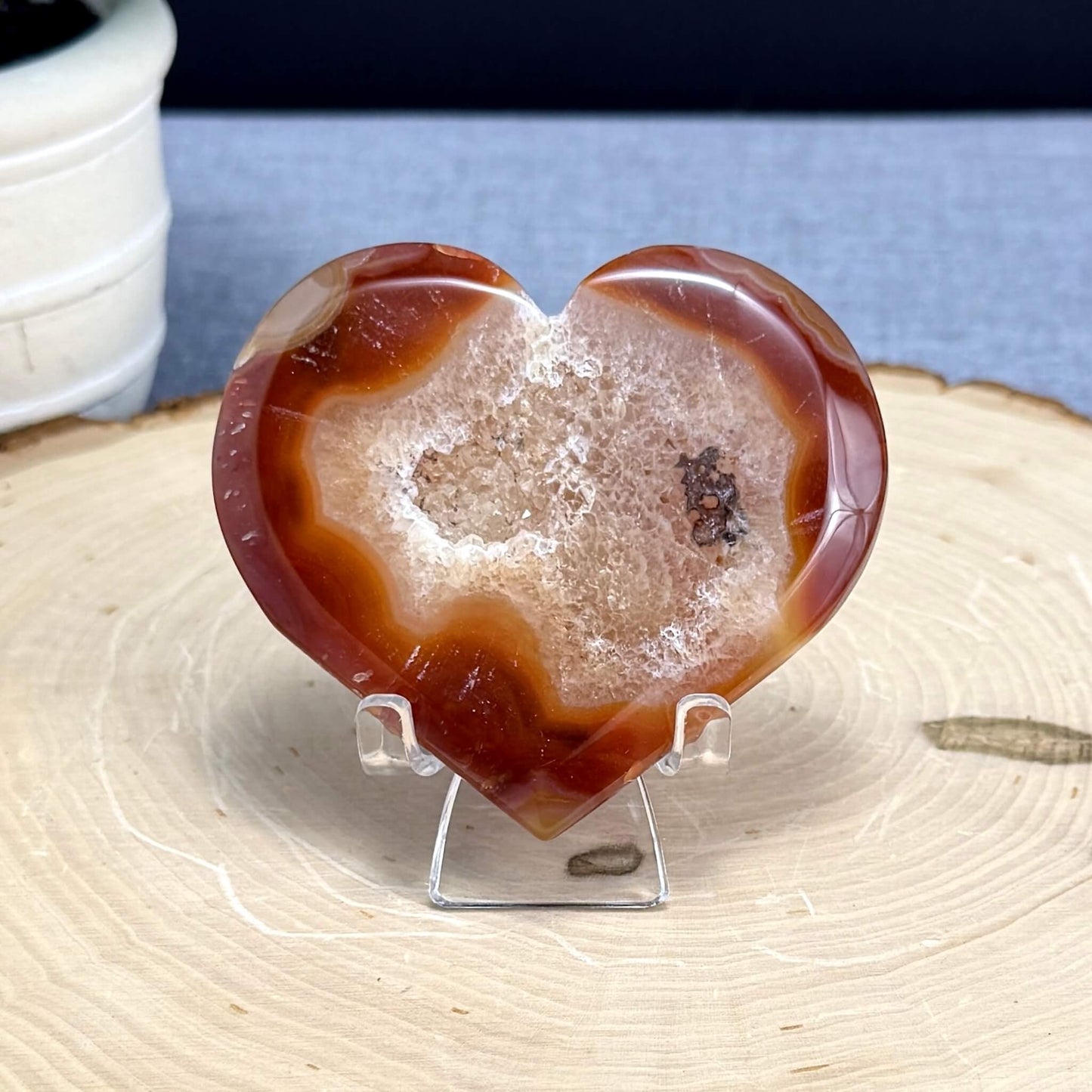 Drusy Carnelian Heart A - Itsy's Crystal Cove LLC