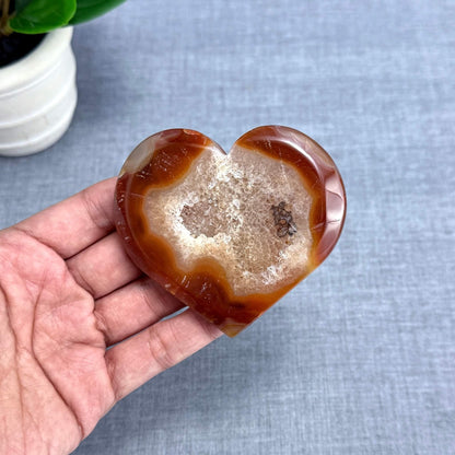 Drusy Carnelian Heart A - Itsy's Crystal Cove LLC