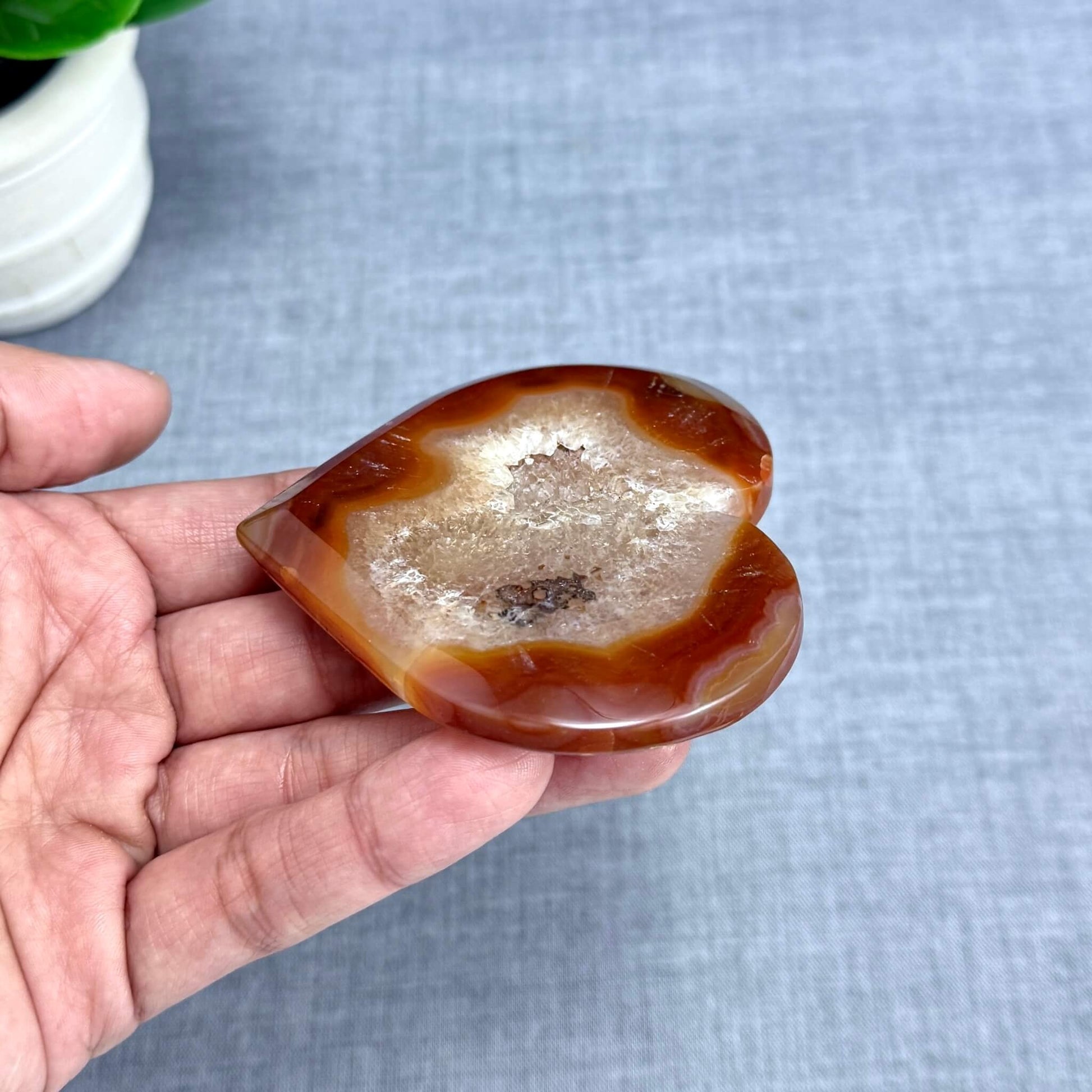 Drusy Carnelian Heart A - Itsy's Crystal Cove LLC