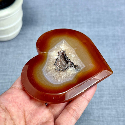 Drusy Carnelian Heart Carving B - Itsy's Crystal Cove LLC