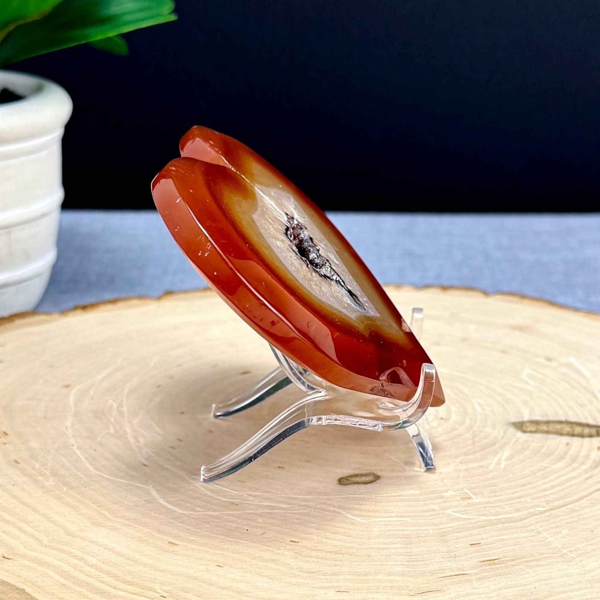 Drusy Carnelian Heart Carving B - Itsy's Crystal Cove LLC