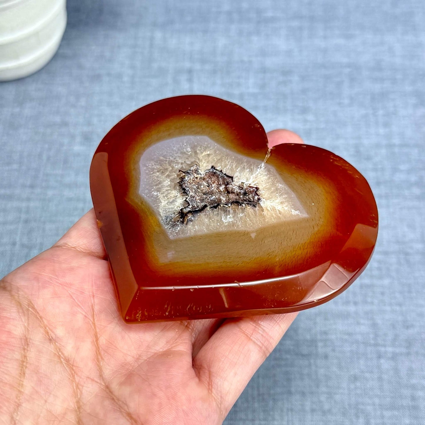 Drusy Carnelian Heart Carving B - Itsy's Crystal Cove LLC