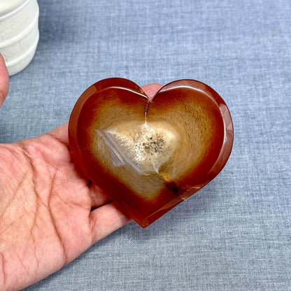Drusy Carnelian Heart Carving B - Itsy's Crystal Cove LLC