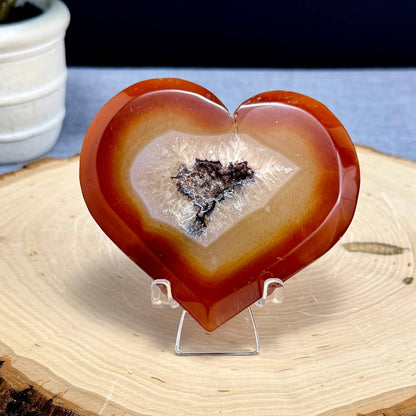 Drusy Carnelian Heart Carving B - Itsy's Crystal Cove LLC