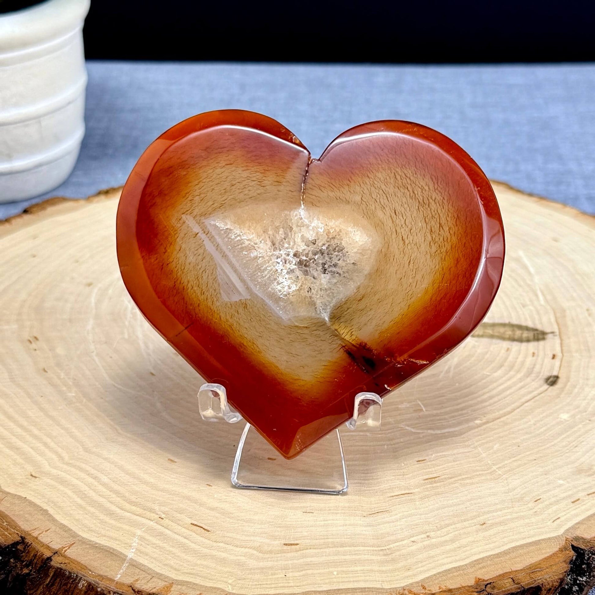 Drusy Carnelian Heart Carving B - Itsy's Crystal Cove LLC
