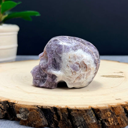 Chevron Amethyst Skull Carving A, 2.95 in. - Itsy's Crystal Cove LLC