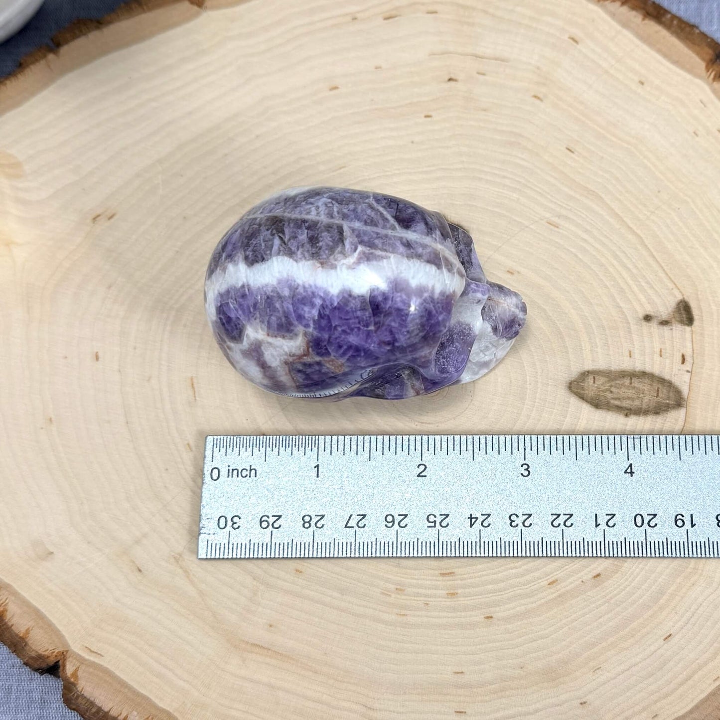 Chevron Amethyst Skull Carving A, 2.95 in. - Itsy's Crystal Cove LLC