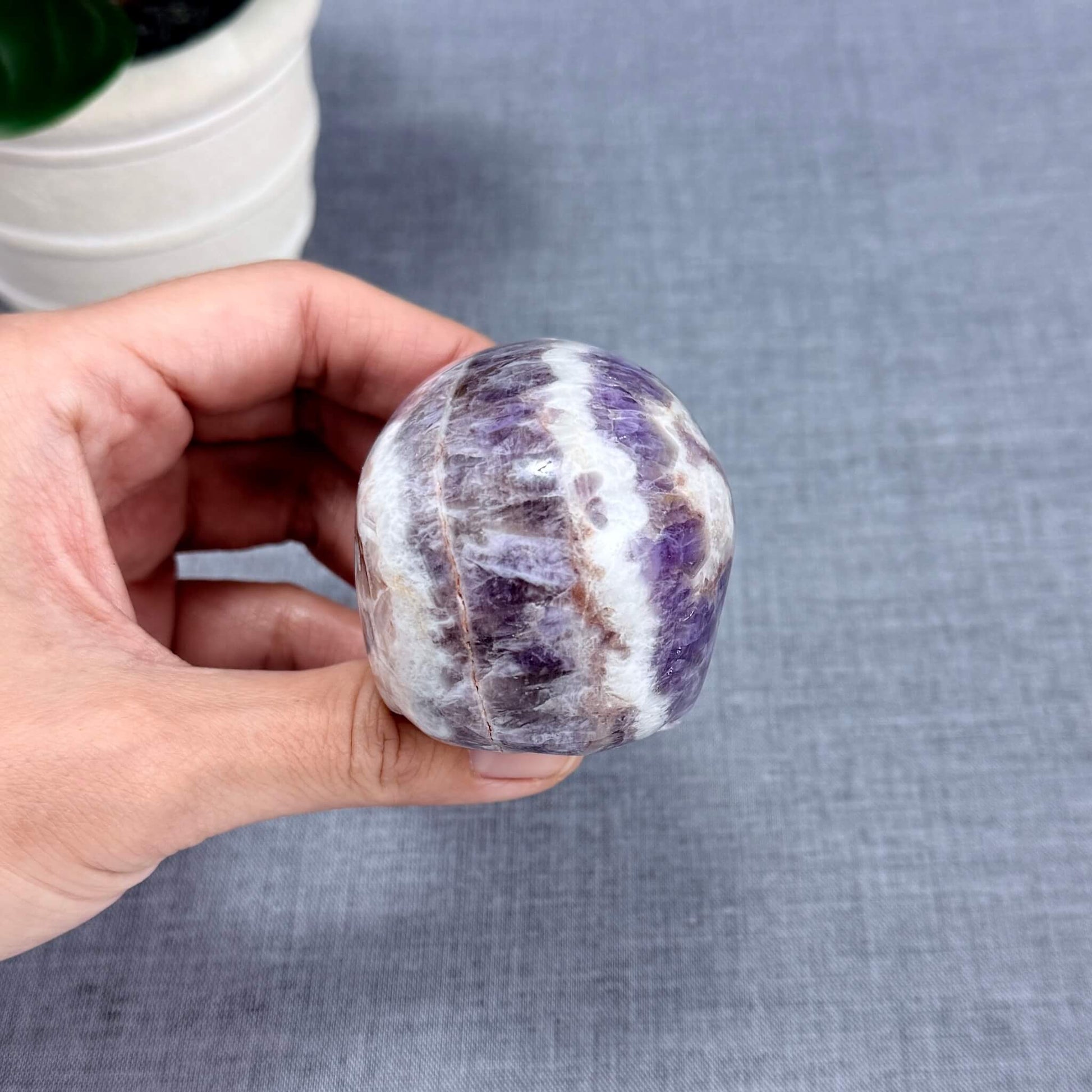 Chevron Amethyst Skull Carving A, 2.95 in. - Itsy's Crystal Cove LLC